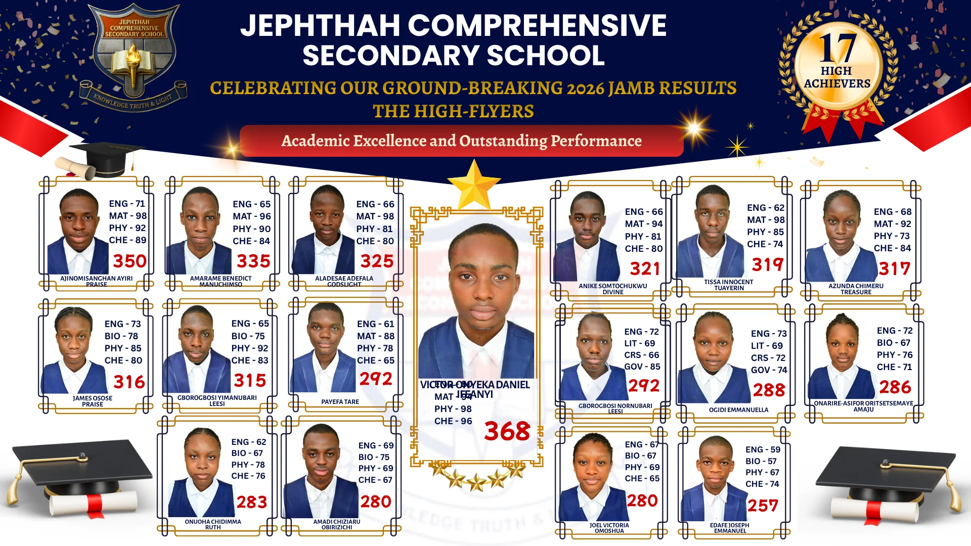 Jephthah Comprehensive Secondary School academic achievements